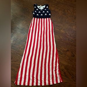 Women’s L Patriotic Star and Stripes American flag July 4 dress